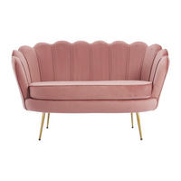 SOFA ohne Schlafmöglichkeit - 2 Personen - Stoff, Samt - Rosa - - Pink, Textil (124/78/73cm) - Vente-Unique