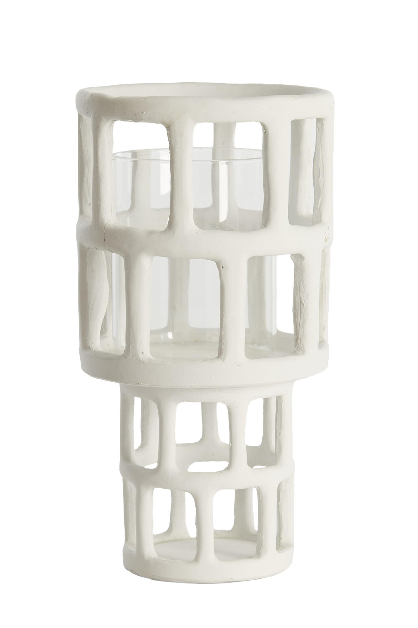 WINDLICHT Alimos Weiß Ø18,5/34,5 cm - Weiß, Kunststoff (18.5/34.5/18.5cm) - Light & Living