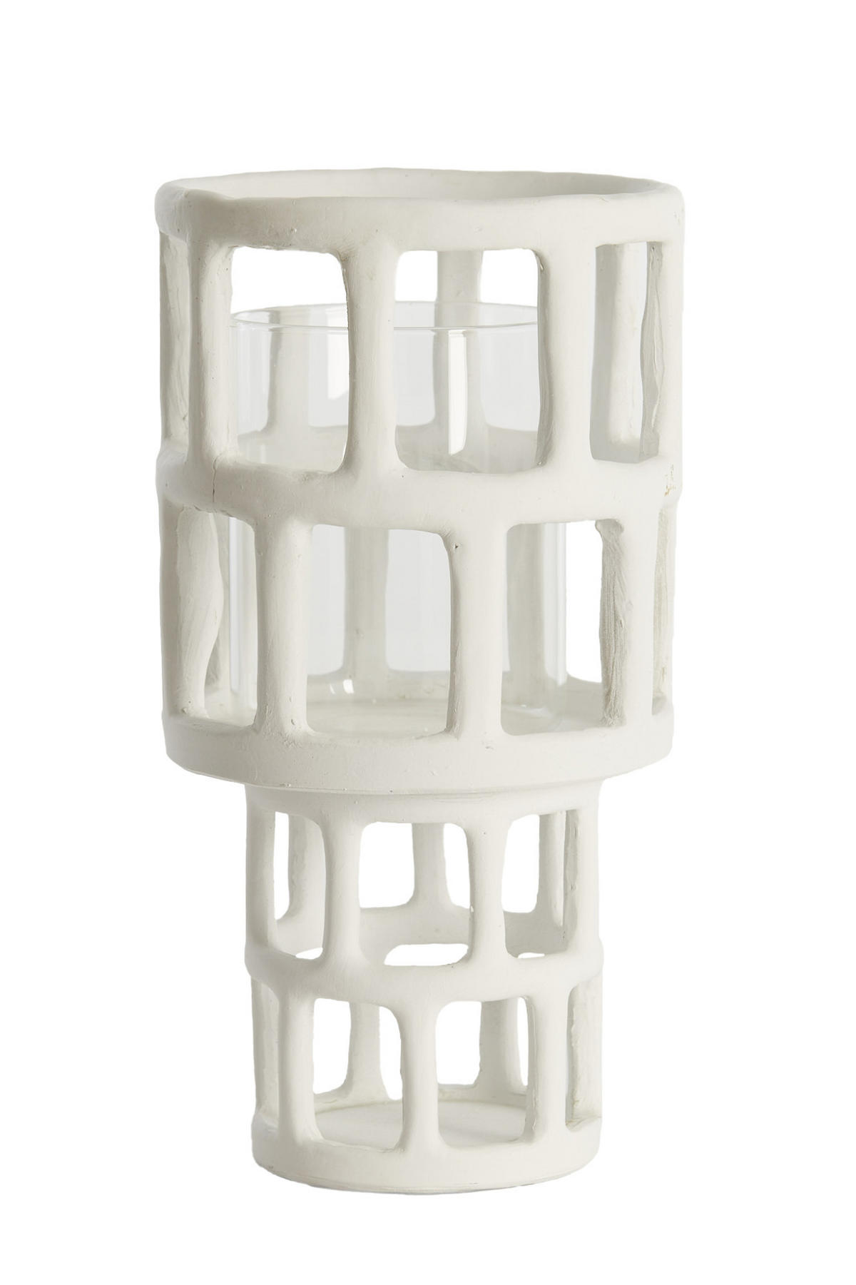 WINDLICHT Alimos Weiß Ø18,5/34,5 cm - Weiß, Kunststoff (18.5/34.5/18.5cm) - Light & Living