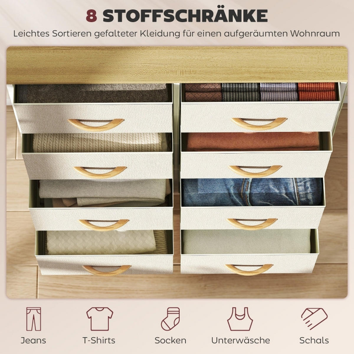 KOMMODE mit verstellbaren Einlegeböden, 86 x 30 x 94,5 cm, Beige, Stahl - Beige, Metall (86/94.5/30cm) - SONNENH
