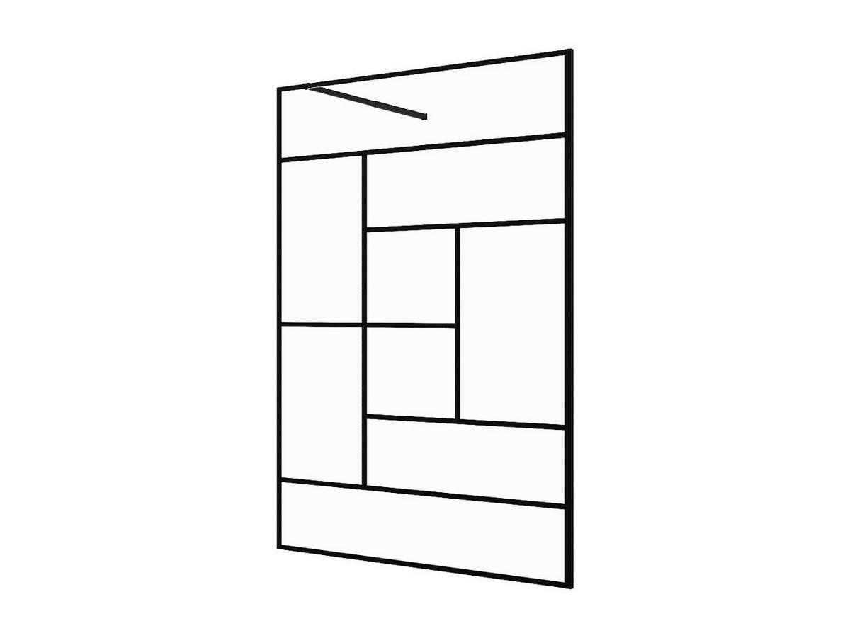 DUSCHTRENNWAND Seitenwand - Italienische Dusche - 140 x 200 cm - Schwarz - SEFANA - Schwarz, Glas (140/200cm) - Vente-Unique