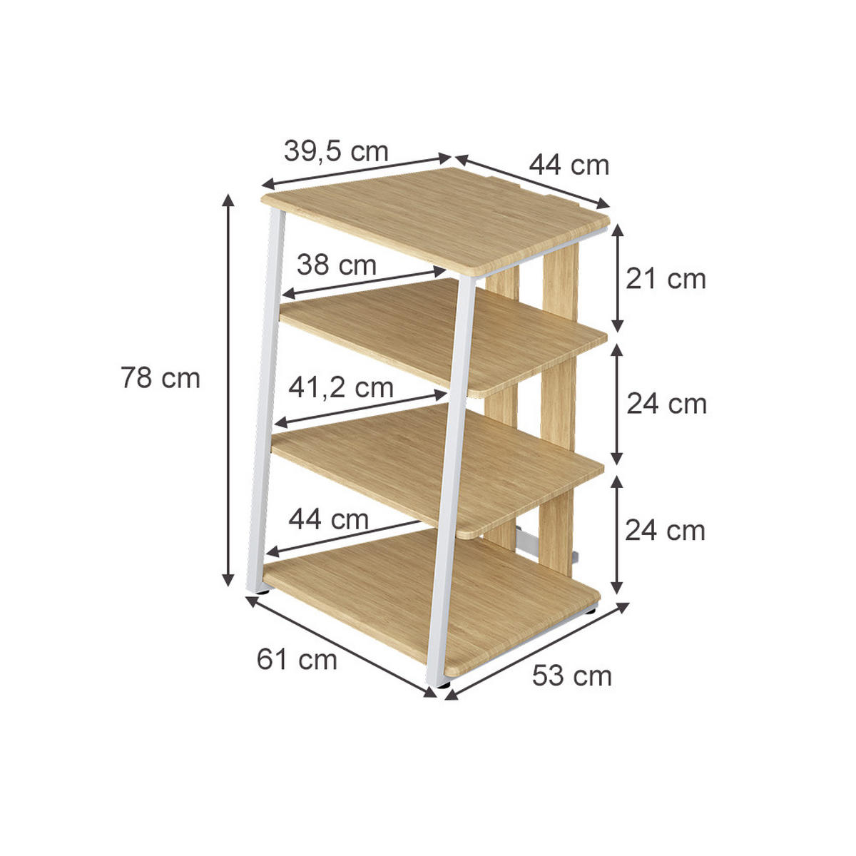 ÚLOŽNÁ POLICE Tonar Sonoma/bílá - Sonoma dub, kompozitní dřevo (61/78/53cm) - Vicco