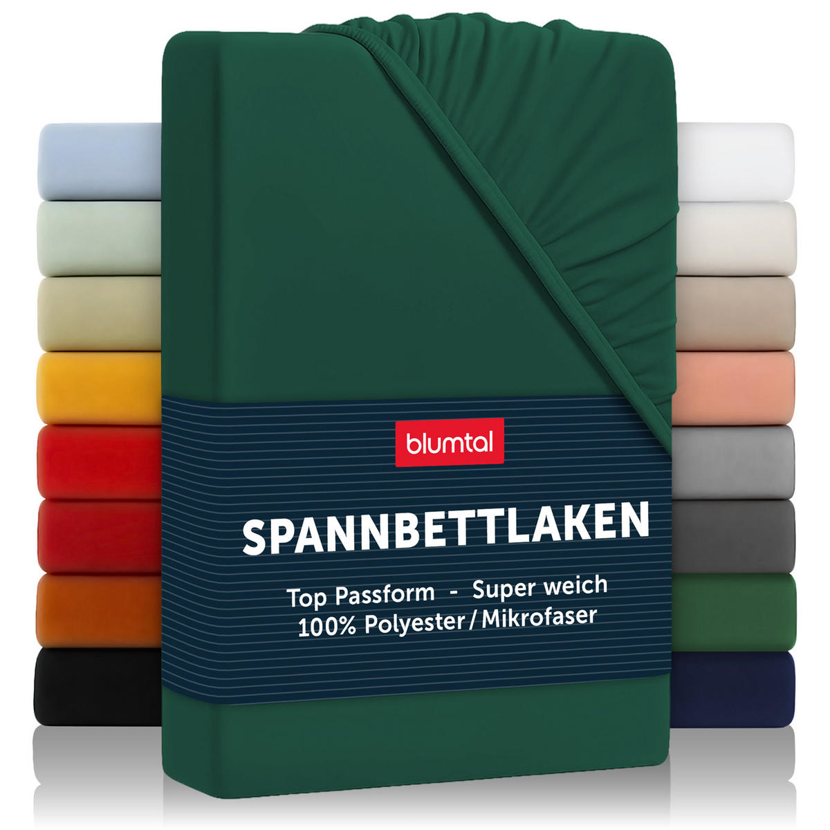 SPANNBETTLAKEN 90/190/30 cm Dunkelgrün - Dunkelgrün, Textil (90/190cm) - Blumtal