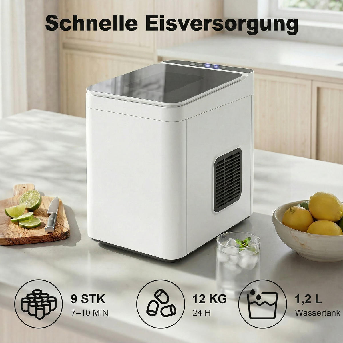 EISWÜRFELMASCHINE Kunststoff Weiß - Weiß, Kunststoff (23.2/33.7/31.5cm) - HOMCOM