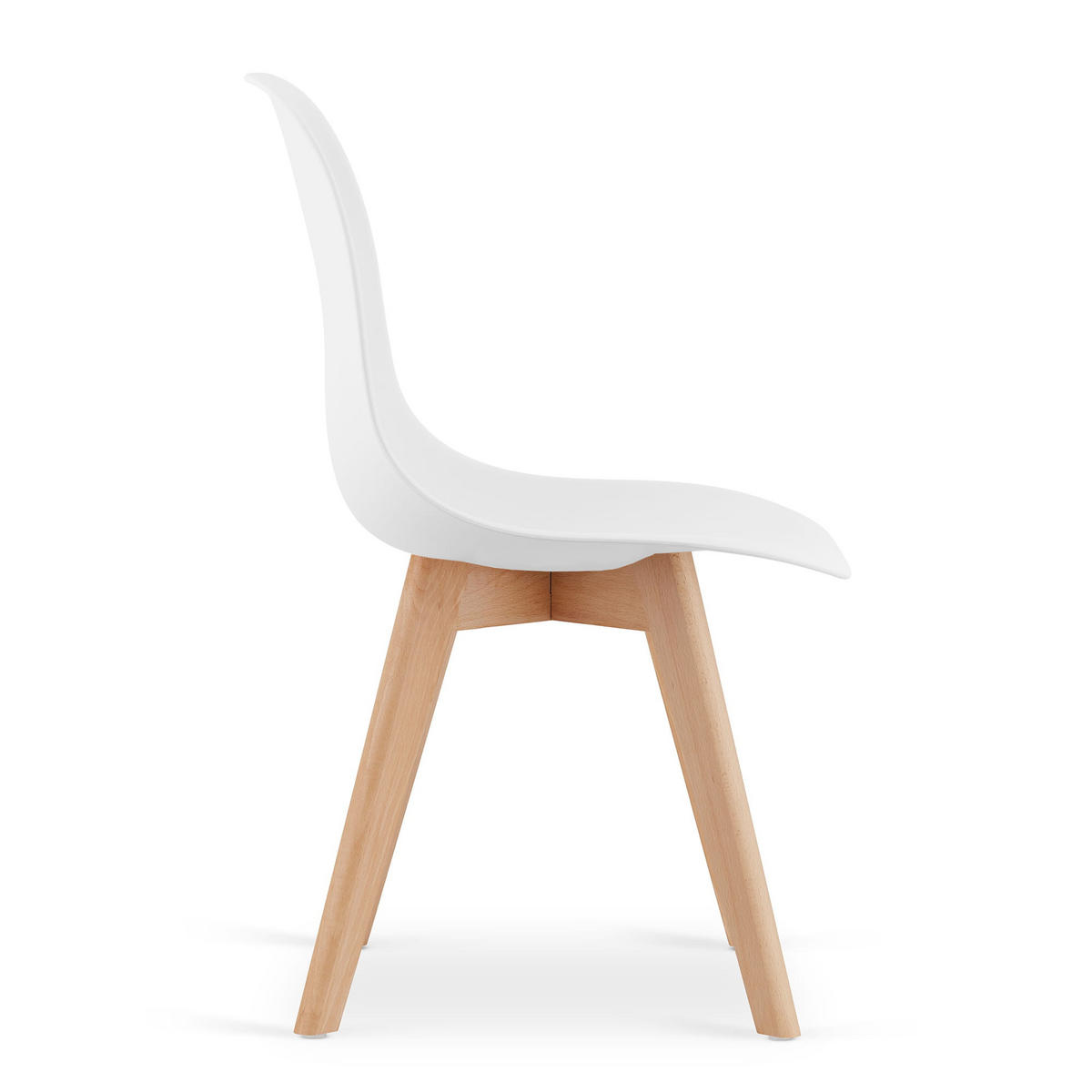 STUHL ATRI 1 Stück, Weiß Hölzerne Buchenbeine - Weiß, Holz/Textil (46/80/55cm) - Komodee