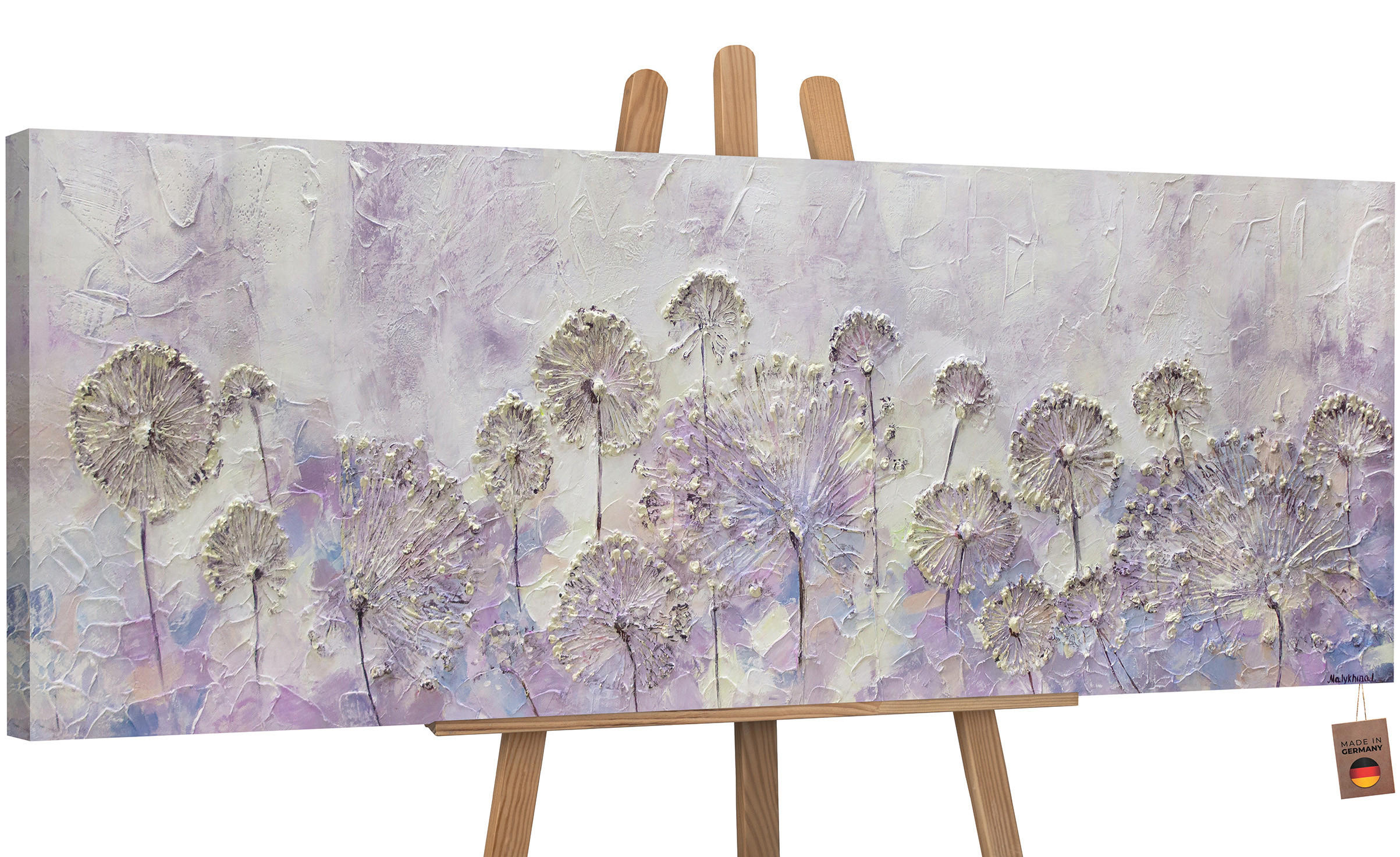 YS-art gallery Gemälde Lila 150x50 cm