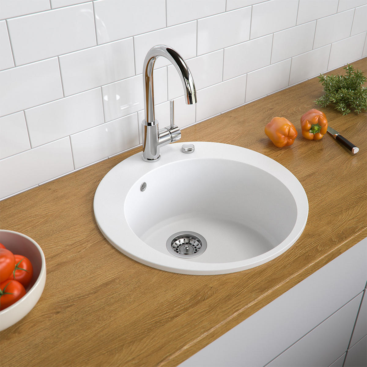 UMYVADLO Bílá - bílá, keramika (50.5/19/50.5cm) - Bergstroem