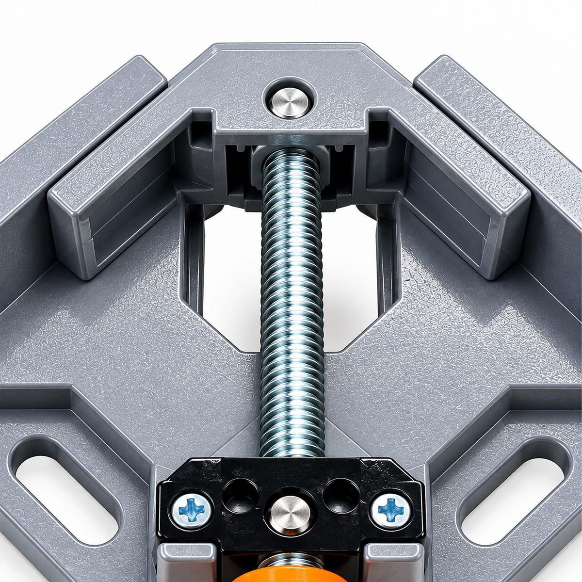 WINKELSPANNER Grau Orange 4er-Set Aluminium 90° - Grau, Kunststoff/Metall (3.8/15.5/27cm) - Relaxdays