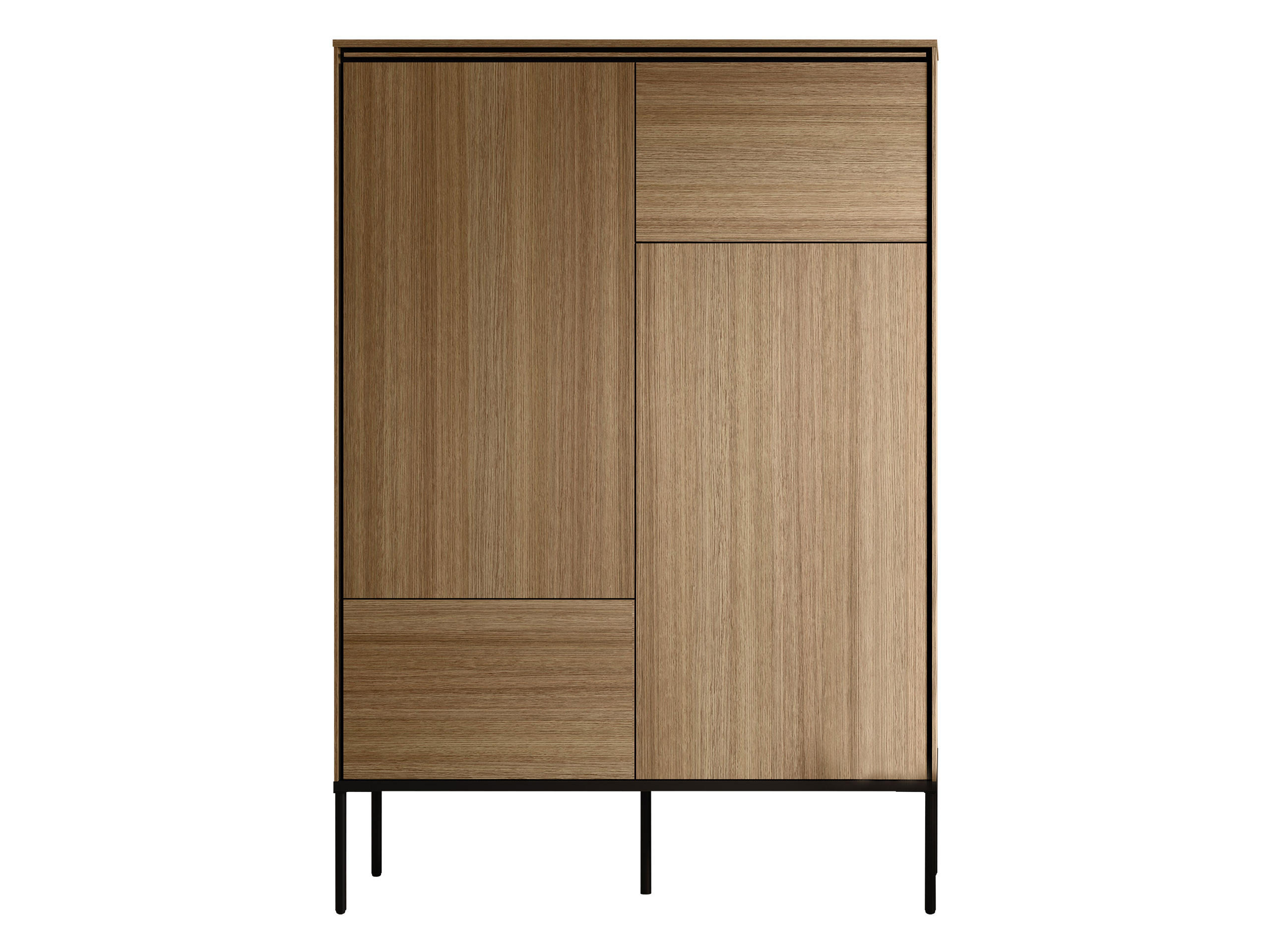 KOMMODE Visso 2D VI-02 - Eichefarben/Schwarz, Holzwerkstoff/Metall (98/142/34cm) - MIRJAN24