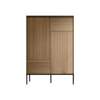 KOMMODE Visso 2D VI-02 - Eichefarben/Schwarz, Holzwerkstoff/Metall (98/142/34cm) - MIRJAN24