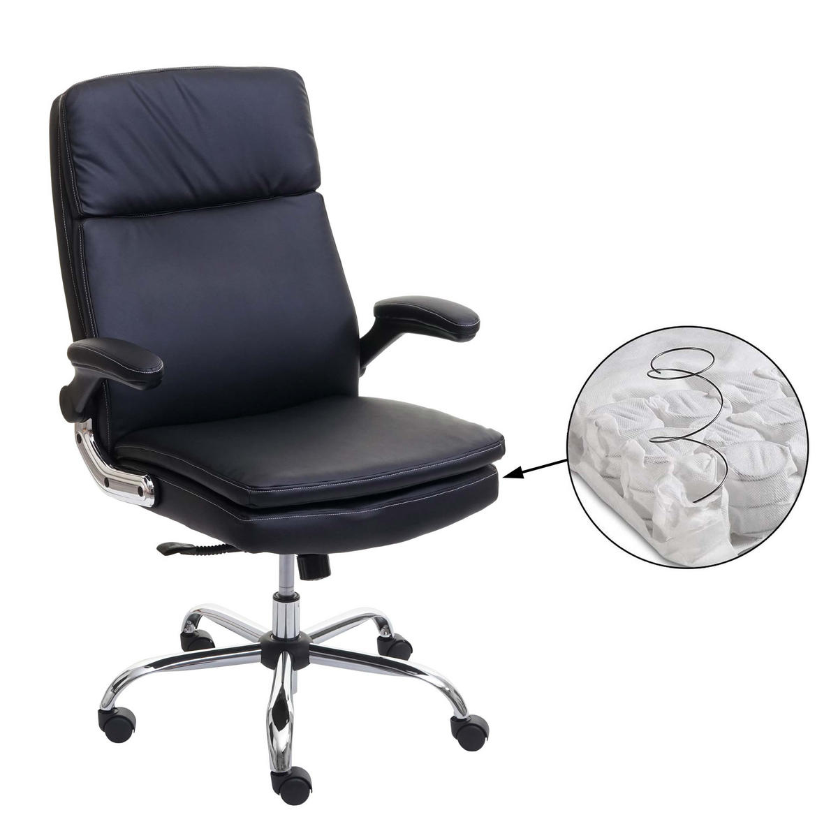 BÜROSTUHL Schwarz - Schwarz, Textil (72/115/80cm) - MCW