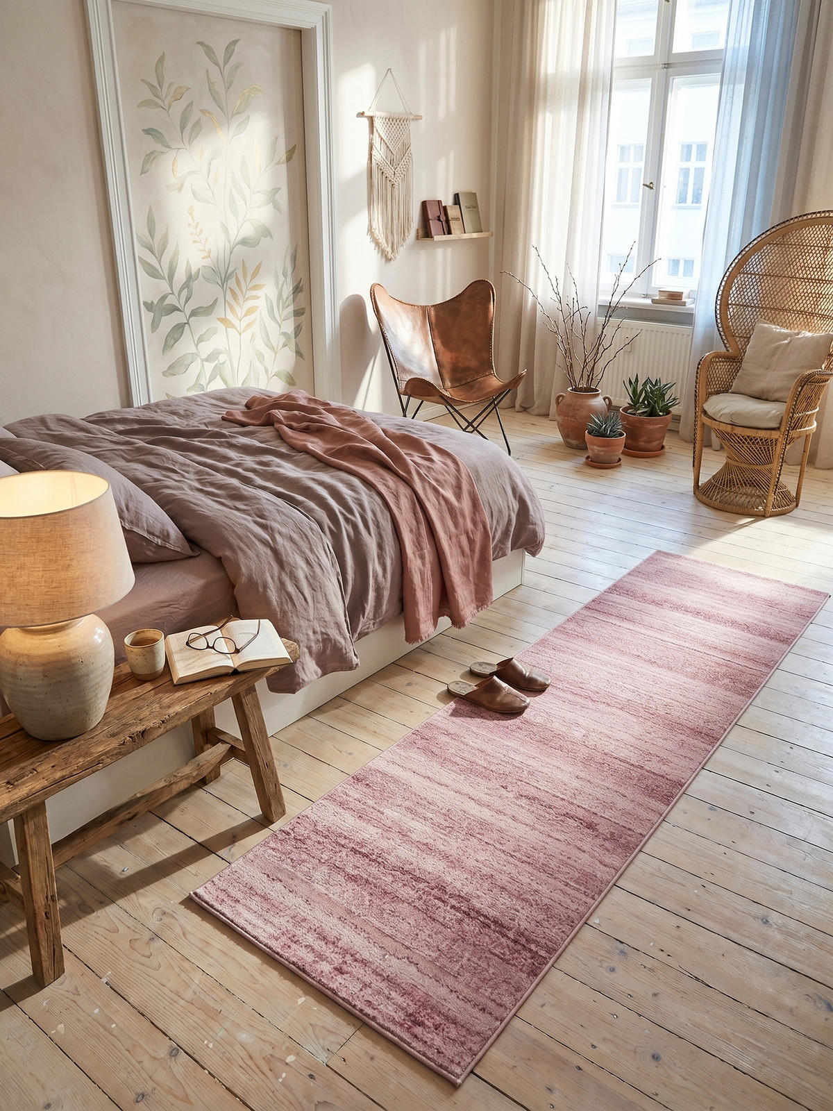 KURZFLORTEPPICH INN, einfarbig, Rosa, 80 x 300 cm - Rosa, Textil (80/300cm) - KADIMA DESIGN
