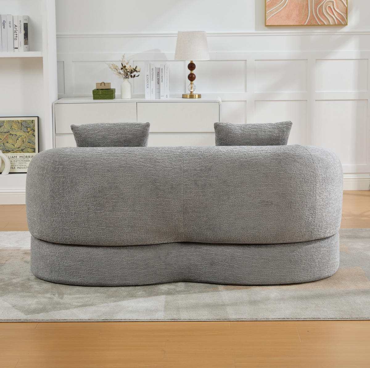 SCHLAFSOFA 157/84/65 cm aus Chenille mit Klappfunktion Hellgrau - Hellgrau, Textil (84/65/157cm) - Modenvie