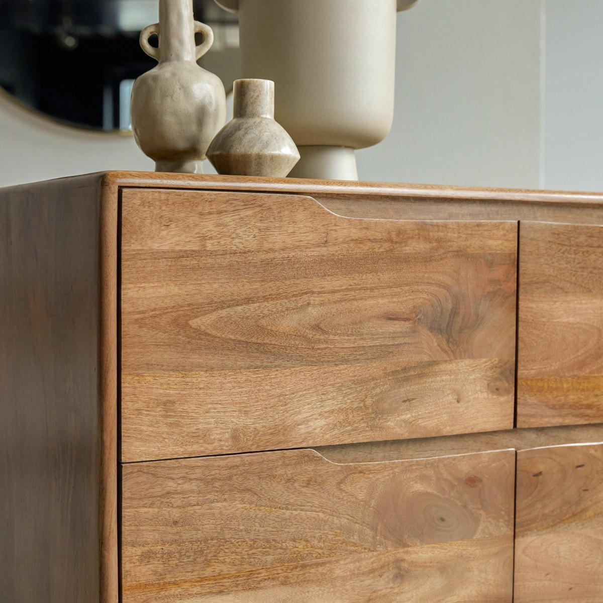 KOMMODE Gabrielle Braun aus Mango - Braun, Holz (100/100/40cm) - Tikamoon