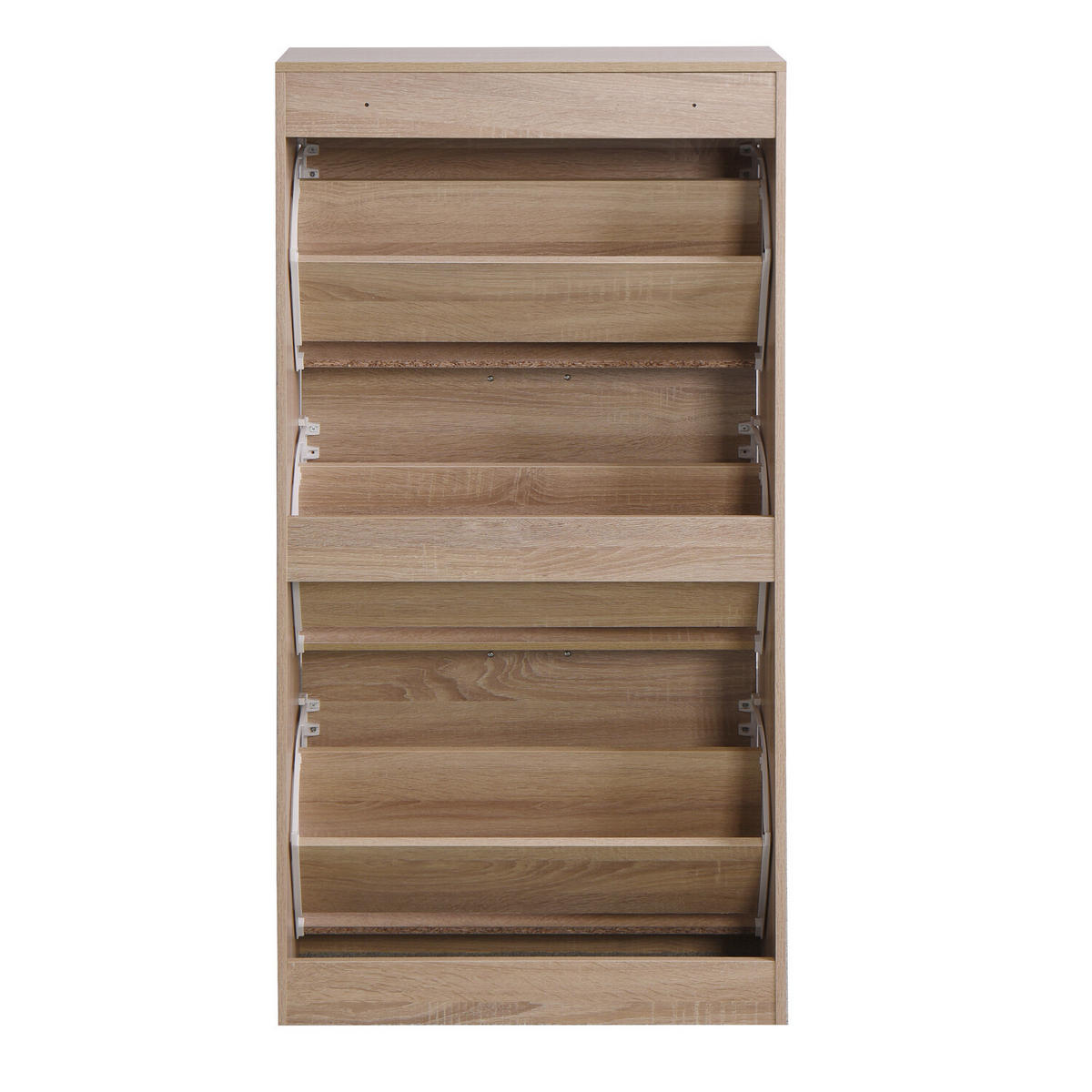 SCHUHSCHRANK mit 3 Klappen 60/24/120 cm - Hellbraun, Holzwerkstoff (24/120/60cm) - Urban Meuble