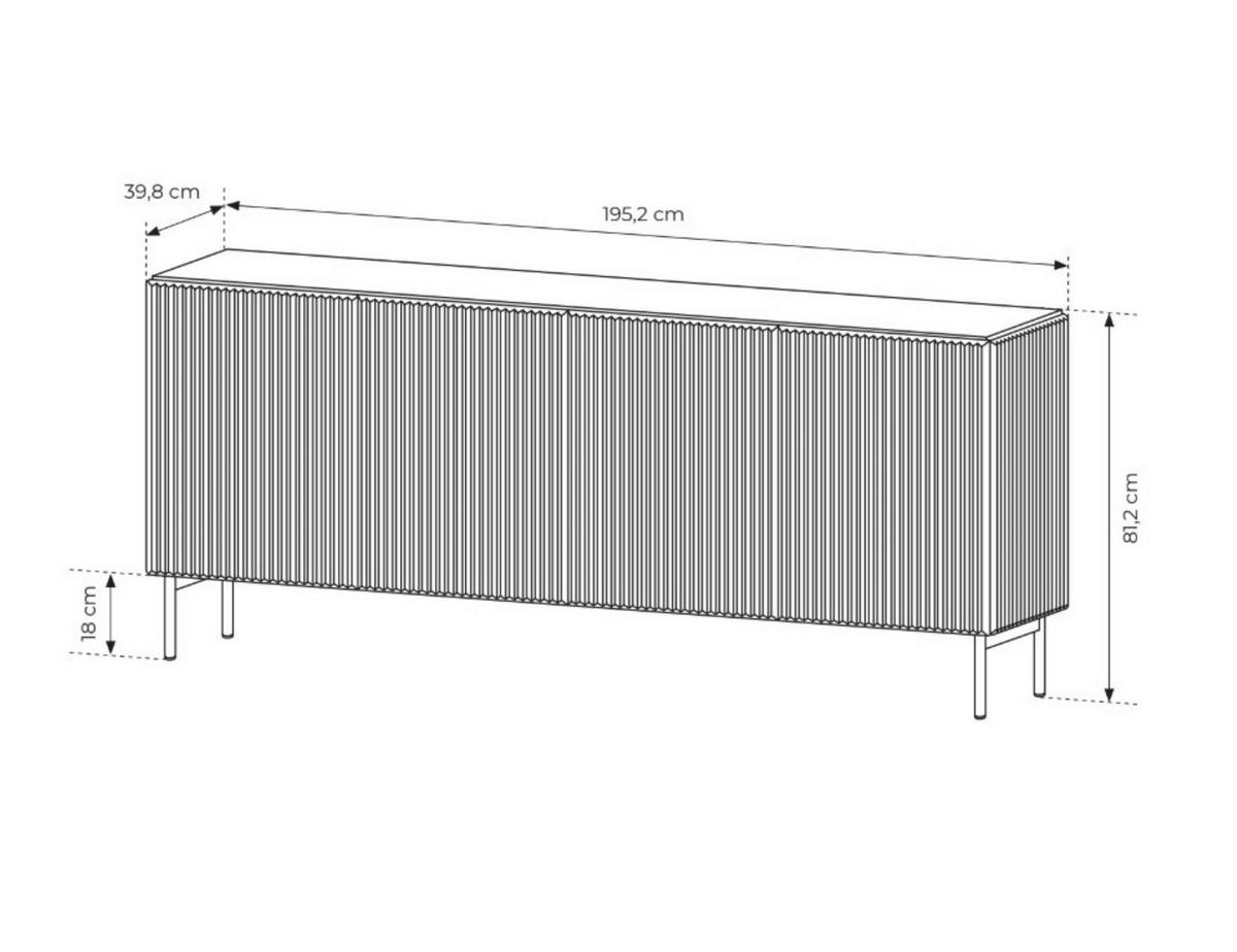 SIDEBOARD Tutti Kaschmir, viertürige - Kaschmir, Holzwerkstoff/Metall (195/81/40cm) - Bettso