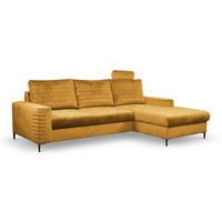 ECKSOFA NITRO R Gelb (Velluto 8) - Gelb, Holzwerkstoff (253/165cm) - Möblo