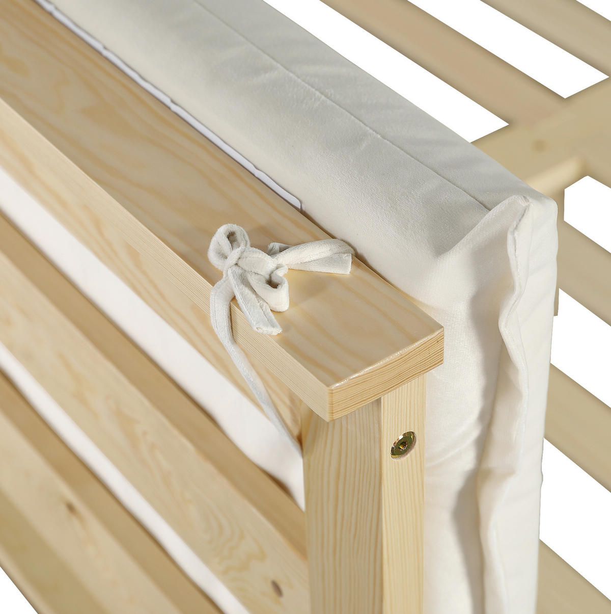 POLSTERBETT 140/200 cm Natur aus Holz und Stoff mit gepolsterter Rückenlehne - Naturfarben, Textil (140/200cm) - OKMYHOME