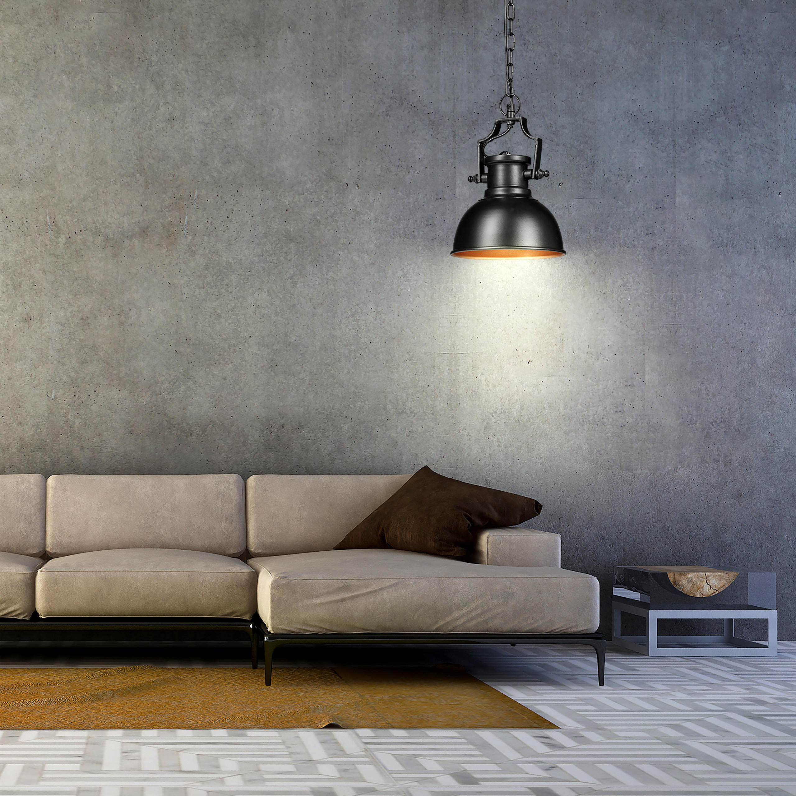 HÄNGELAMPE - Schwarz, Metall (21/21/145cm) - Relaxdays