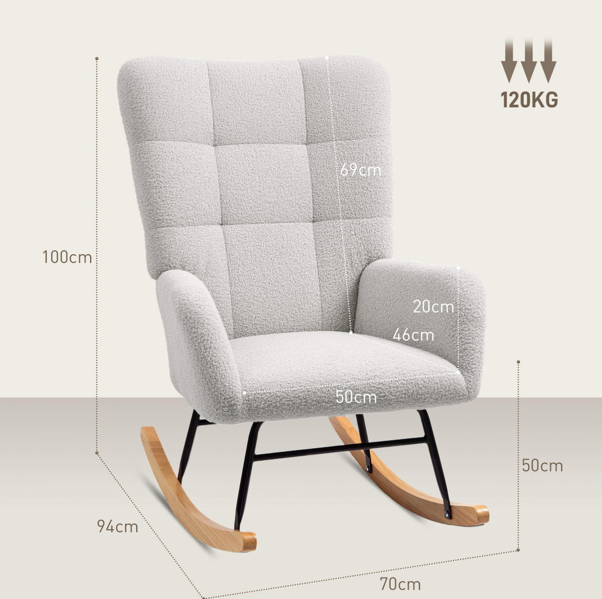 HOUPACÍ křeslo 94/70/100 cm s područkami a měkkým sametovým potahem, světle šedá - světle šedá, textil (70/100/94cm) - Redom