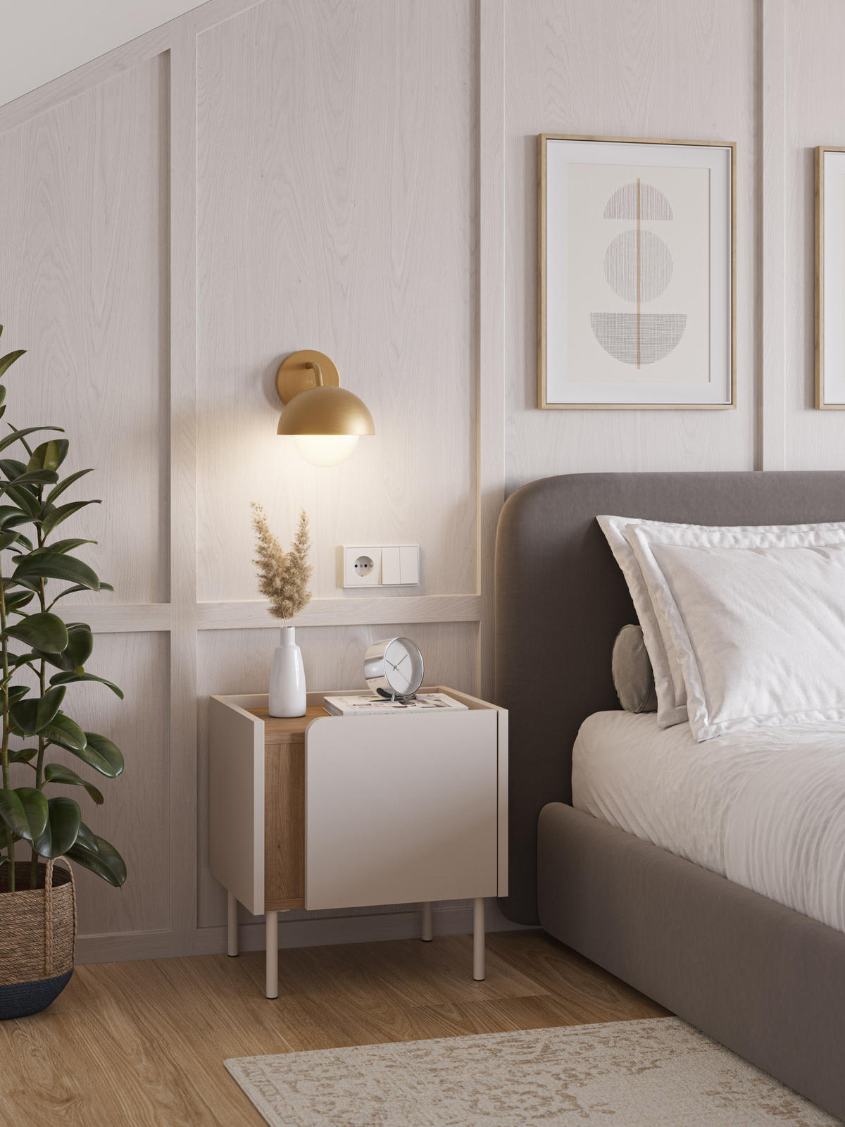 NACHTTISCH Lucile Beige 45/35/47.5 cm - Beige, Holz (35/47.5/45cm) - Drawer