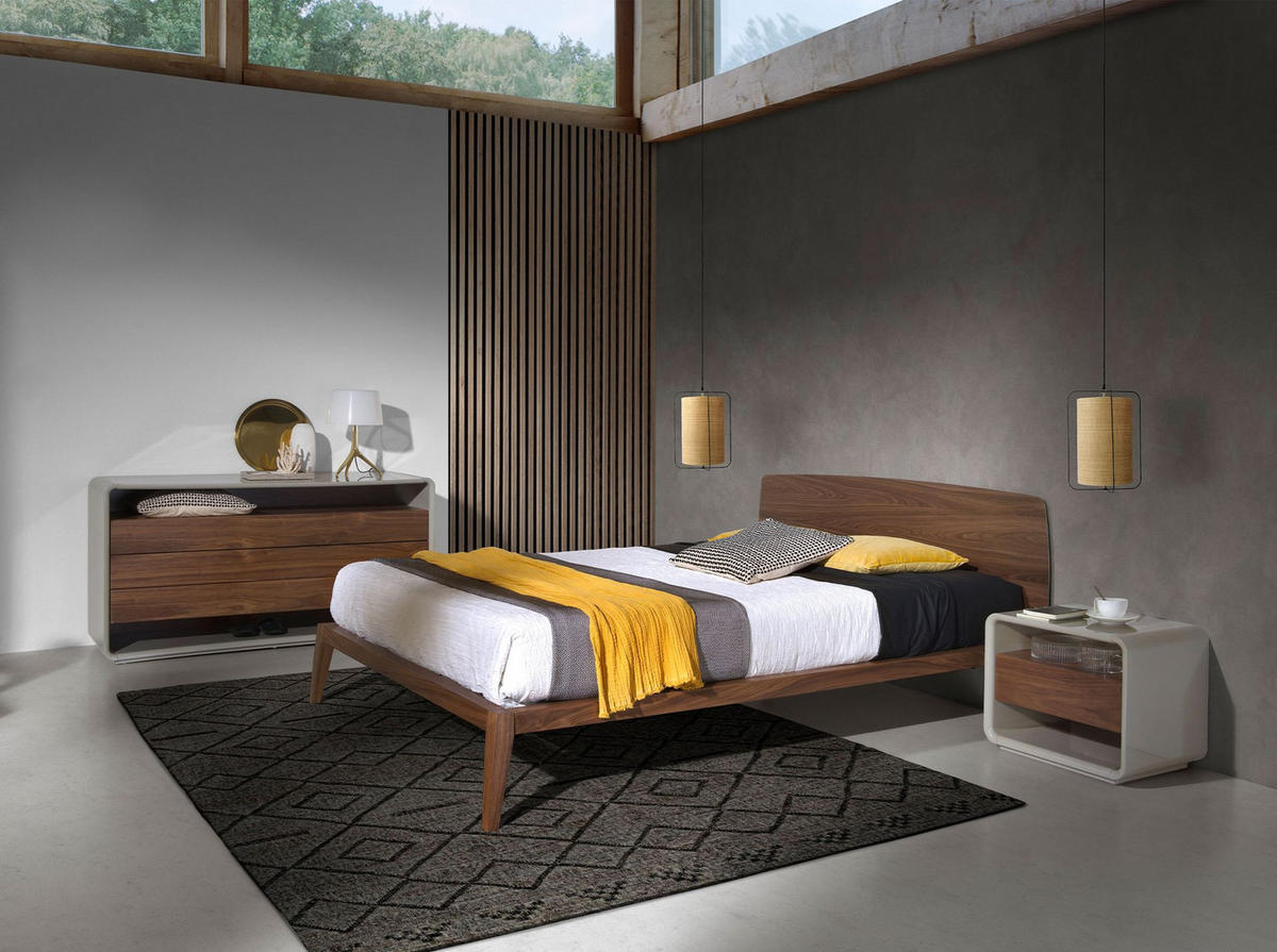 NACHTTISCH Nussbaum und graues Holz - Multicolor/Braun, Holz/Holzwerkstoff (55/45/40cm) - ANGEL CERDA