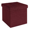 SITZHOCKER Faltbar mit Stauraum 38/38/38 cm (Rot) - Bordeaux, Textil (38/38/38cm) - Intirilife
