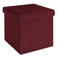 SITZHOCKER Faltbar mit Stauraum 38/38/38 cm (Rot) - Bordeaux, Textil (38/38/38cm) - Intirilife