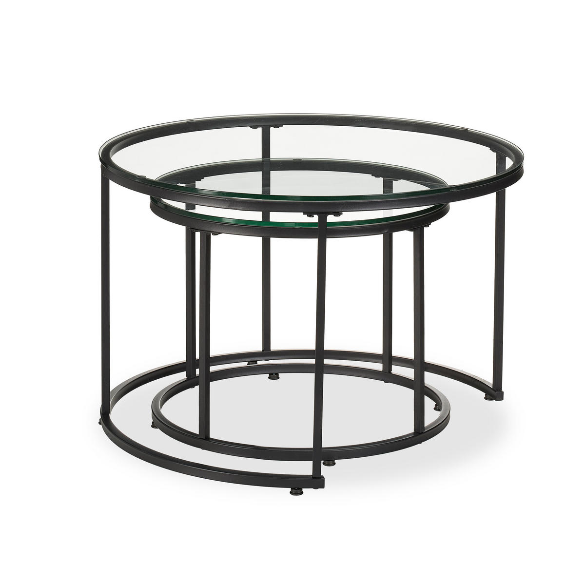 2-TLG.SATZTISCH-SET - Multicolor, Glas/Metall (70/70/45cm) - Relaxdays