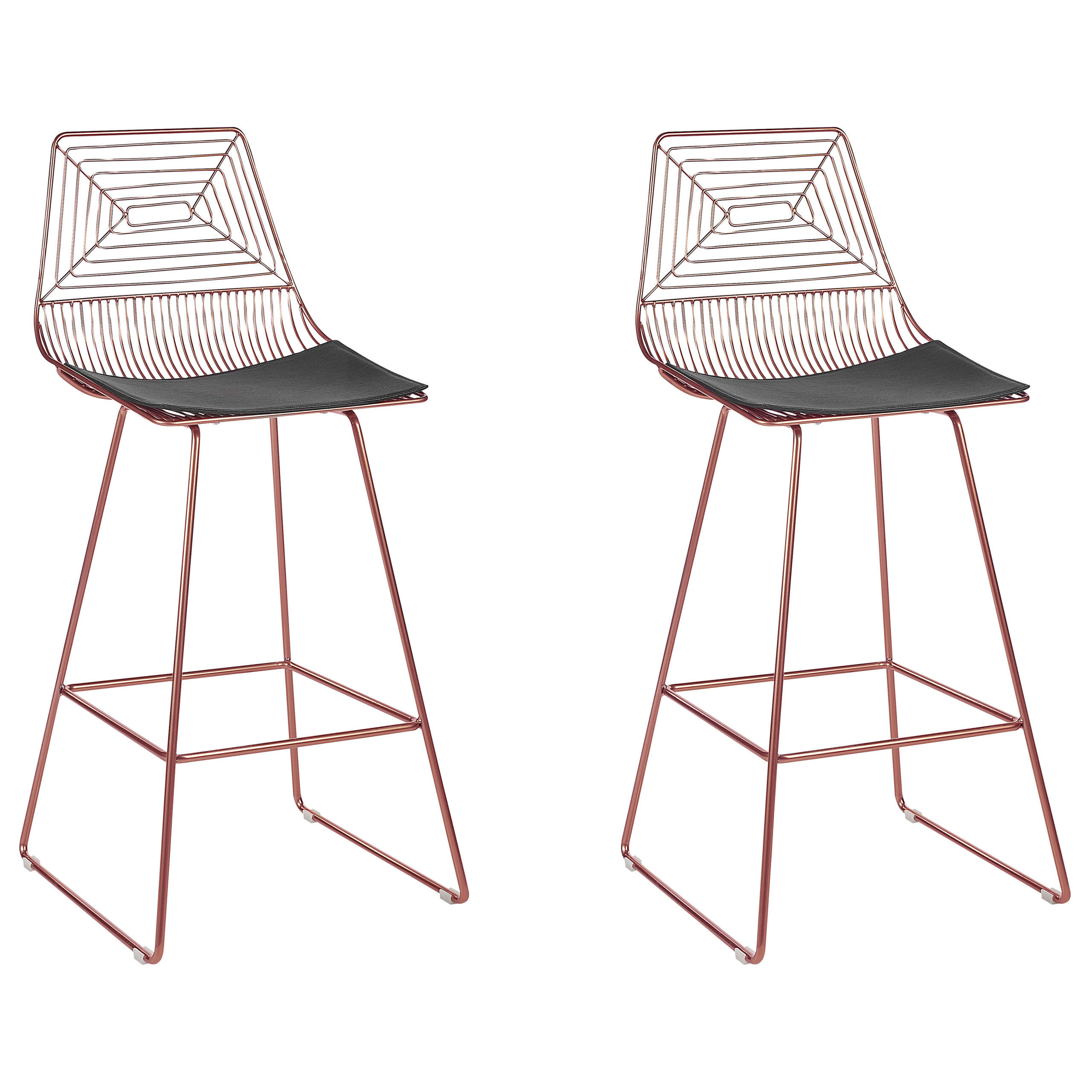 SCAUN DE BAR set de 2 metal auriu roz Bisbee