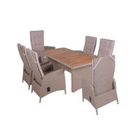 GARTEN-SITZGRUPPE Hagen 7-teilig Gartenmöbel-Set - Braun, Holz - DELUKE