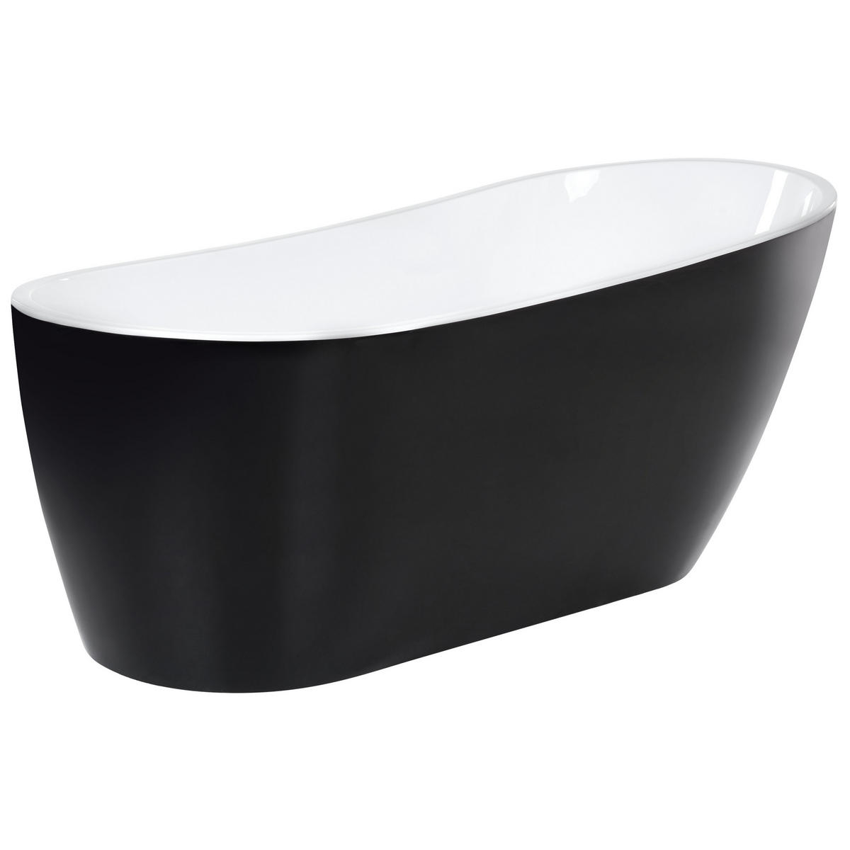 BADEWANNE FREISTEHEND 78x170x72 cm schwarz Solarte - Schwarz, Kunststoff (78/72/170cm) - Beliani