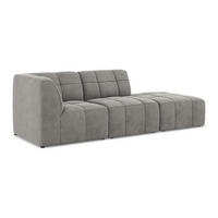 ECKSOFA Rechts Samt Stoff Grau - Schwarz/Grau, Holzwerkstoff/Kunststoff (240/90cm) - Makamii