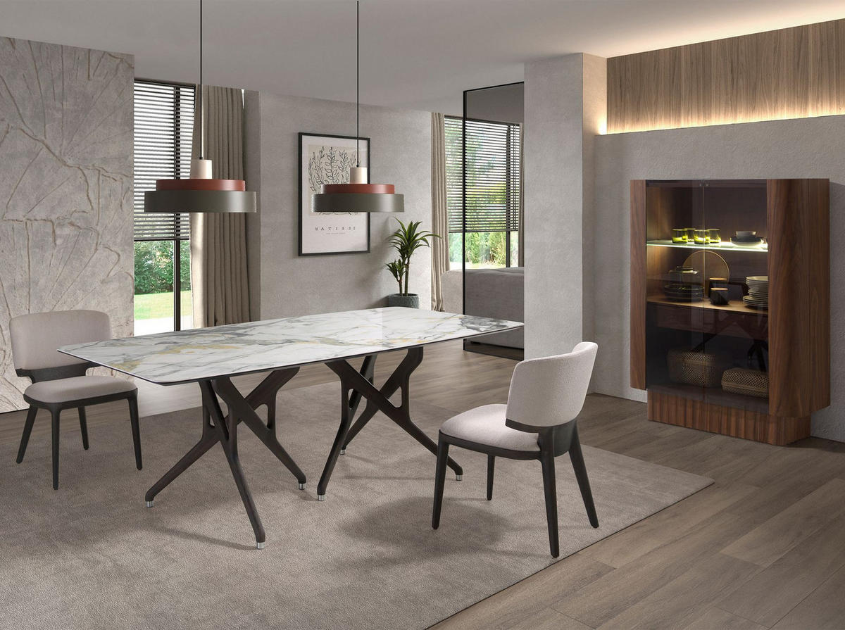 HIGHBOARD Hohe Anrichte aus gehärtetem Glas, Nussbaum, mit Innenbeleuchtung 100/50/150 cm - Walnussfarben, Glas (100/150/50cm) - ANGEL CERDA