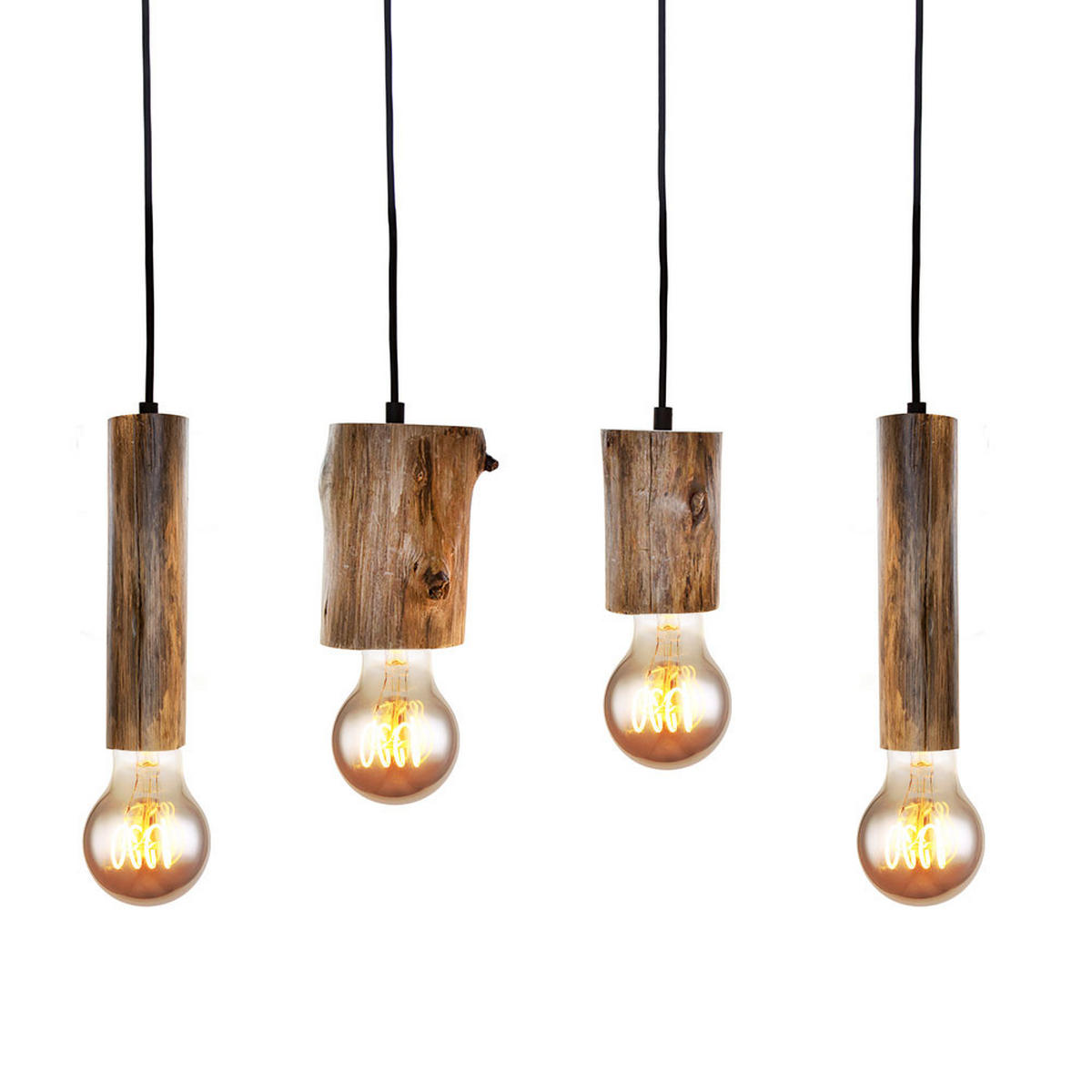 HÄNGELEUCHTE TRONCO Holz Schwarz - Schwarz, Holz (9/80/150cm) - Nowa