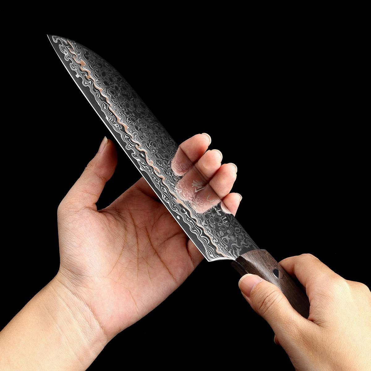 SANTOKUMESSER 18 cm - Kupferfarben, Holz/Metall (1cm) - Wakoli