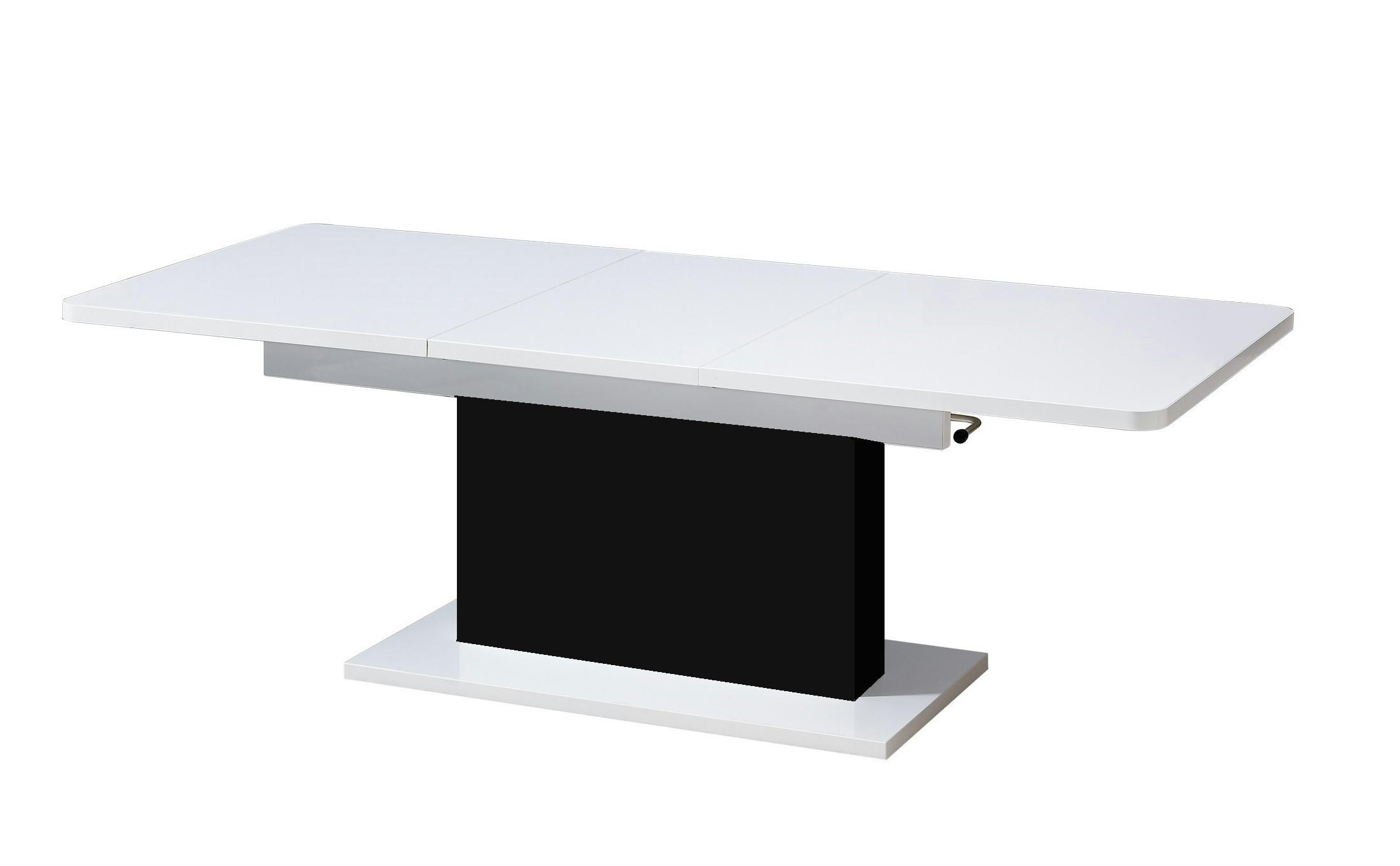 Thumbnail - designimpex Couchtisch, Weiß Hochglanz, Schwarz, Holzwerkstoff, Rechteckig, 126x58x70 cm, Wohnzimmer, Wohnzimmertische, ...