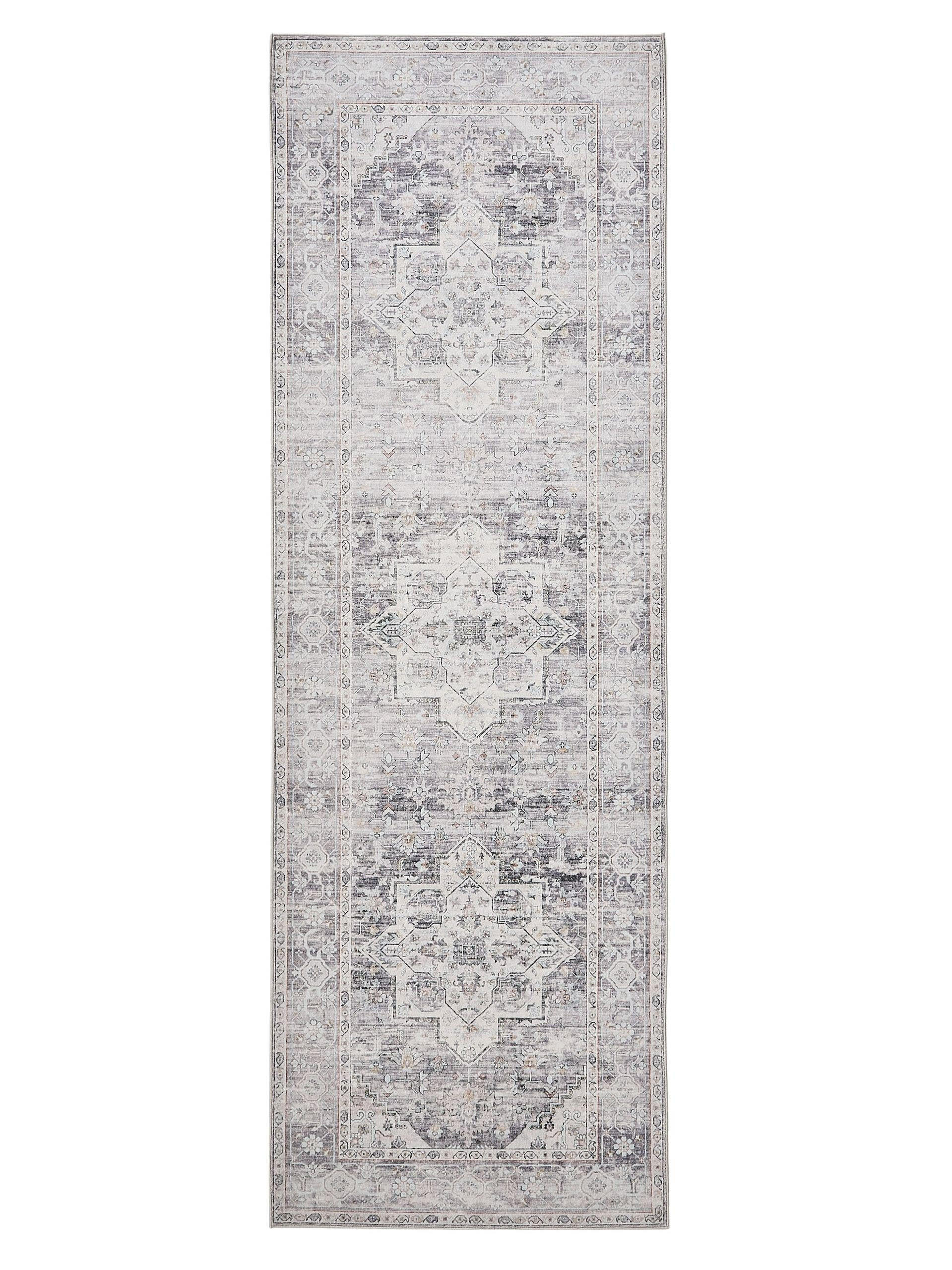 VINTAGE-LÄUFER Miray waschbar 80/240 cm - Grau, Kunststoff (80/240cm) - benuta Nest