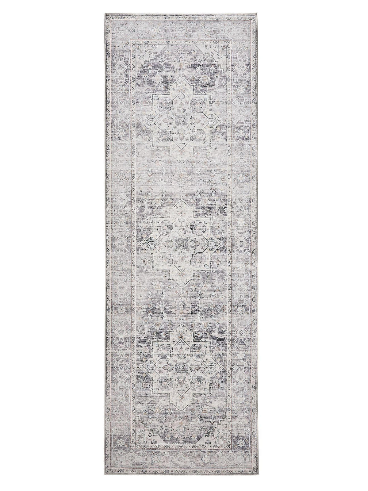 VINTAGE-LÄUFER Miray waschbar 80/240 cm - Grau, Kunststoff (80/240cm) - benuta Nest