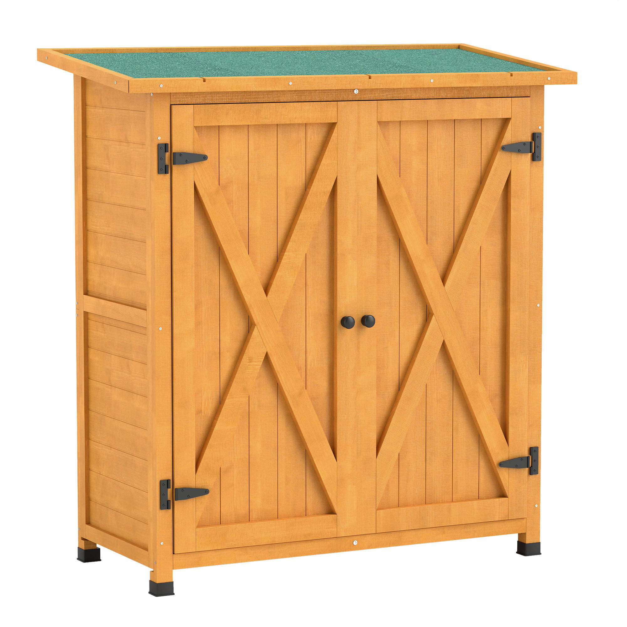 Outsunny Gartenschrank Gelb 55x117x110 cm