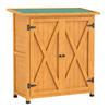 GARTENSCHRANK Holz Geräteschrank mit 2 Tür Geräteschuppen mit Asphaltdach Gelb - Gelb, Holz (55/117/110cm) - Outsunny