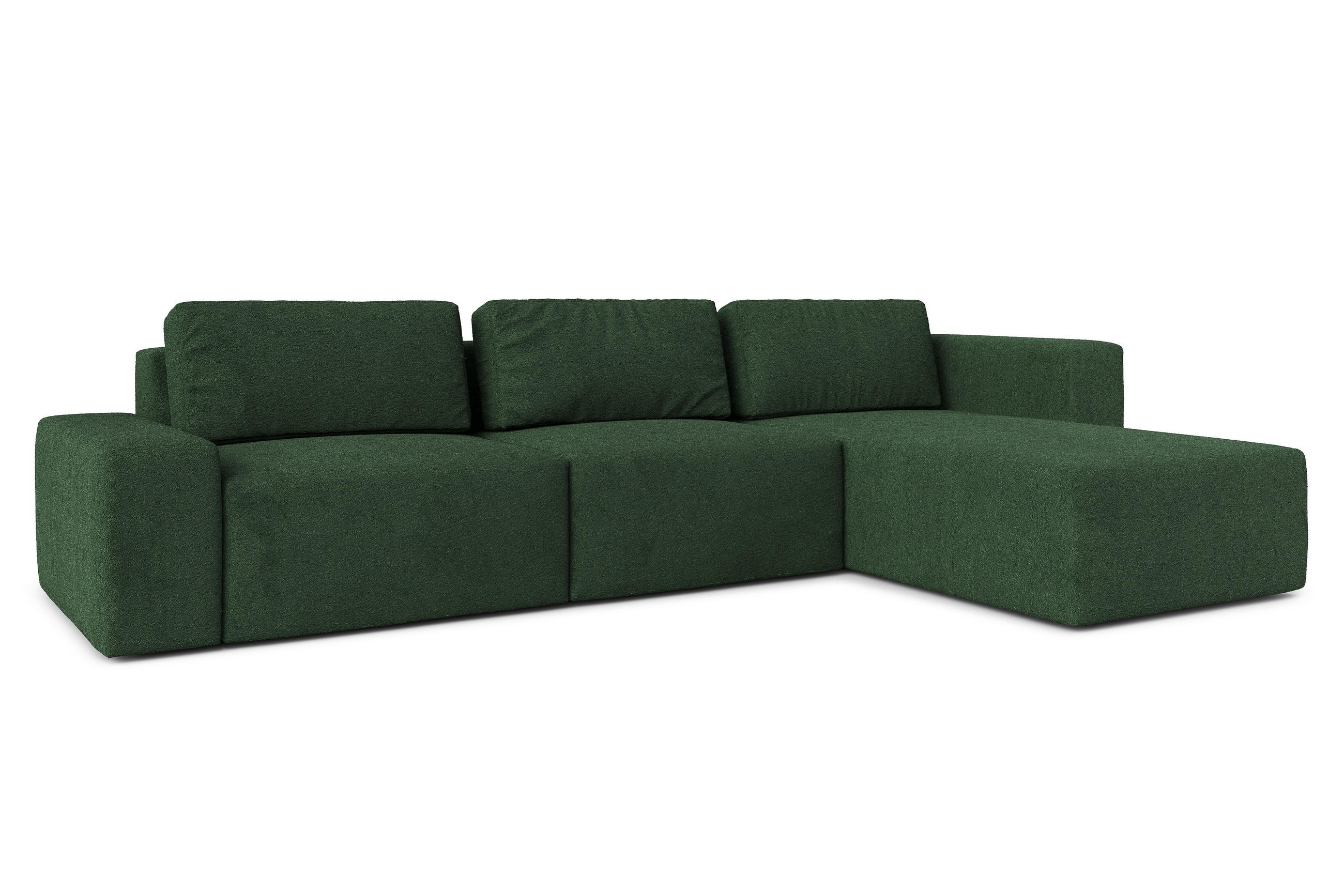 ECKSOFA L Form Arkleton Dunkelgrün 360/180/93 cm Rechts Bequem & Modern - Dunkelgrün/Schwarz, Kunststoff/Textil (360/180cm) - AX Living