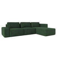 ECKSOFA L Form Arkleton Dunkelgrün 360/180/93 cm Rechts mit Schlaffunktion - Dunkelgrün/Schwarz, Kunststoff/Textil (360/180cm) - AX Living