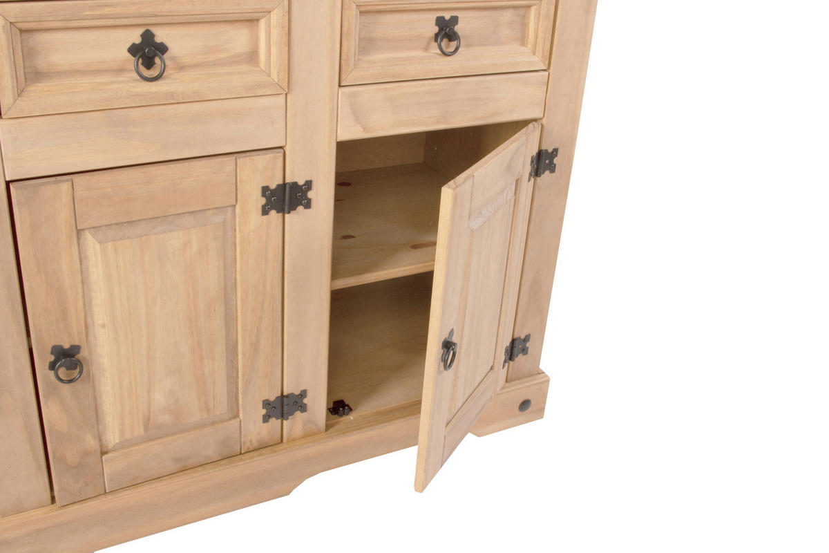 SIDEBOARD MEXICO - Beige/Naturfarben, Holz (132/84/44cm) - SAM