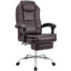 CHEFSESSEL ergonomisch Lederlook Braun - Chromfarben/Braun, Textil/Metall (67/114/64cm) - CLP