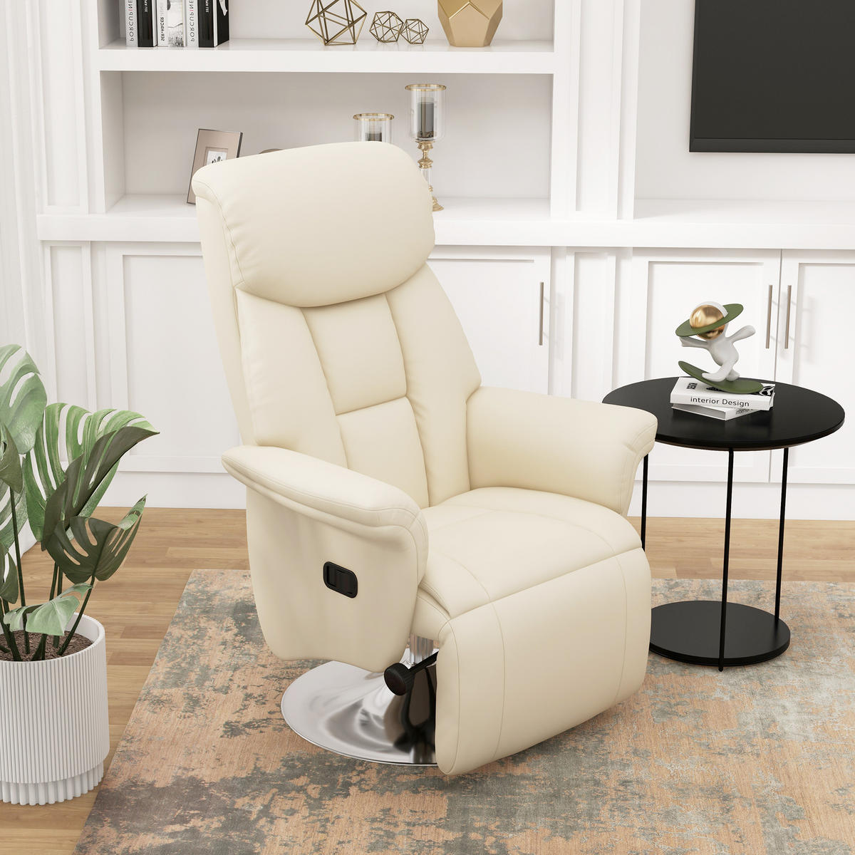 RELAXSESSEL DE-06434 mit Liegefunktion Creme - Creme, Metall (78/109/80cm) - ComfortXL