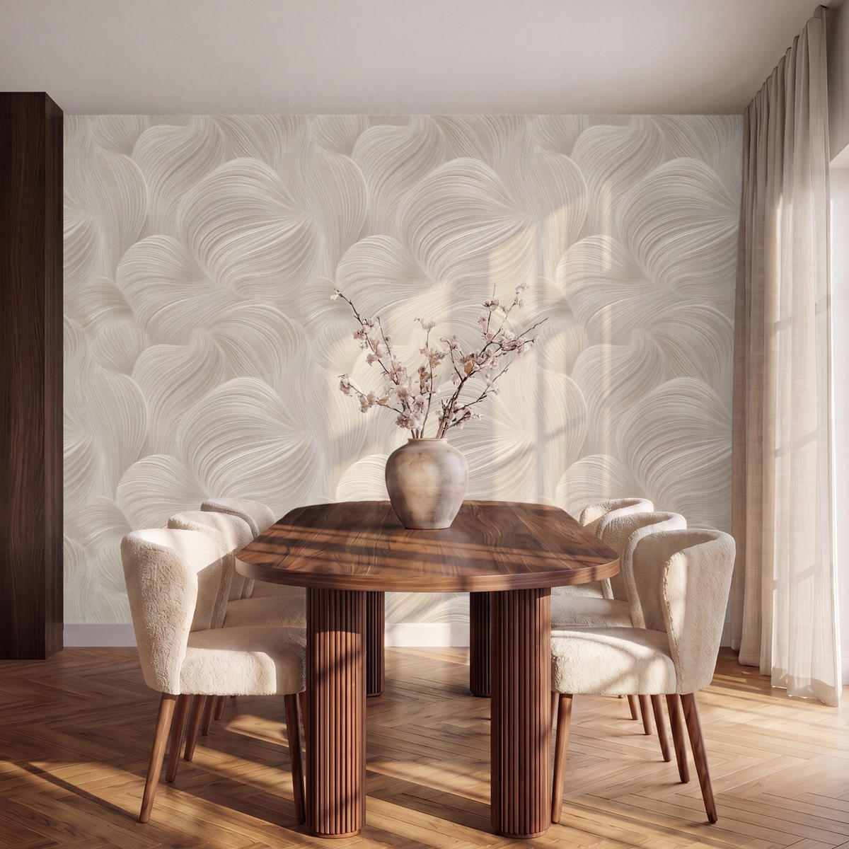 TAPETE - Lines - Ventilator - Beige - 260x200 cm - Creme, Papier (260/200cm) - OnlyWow