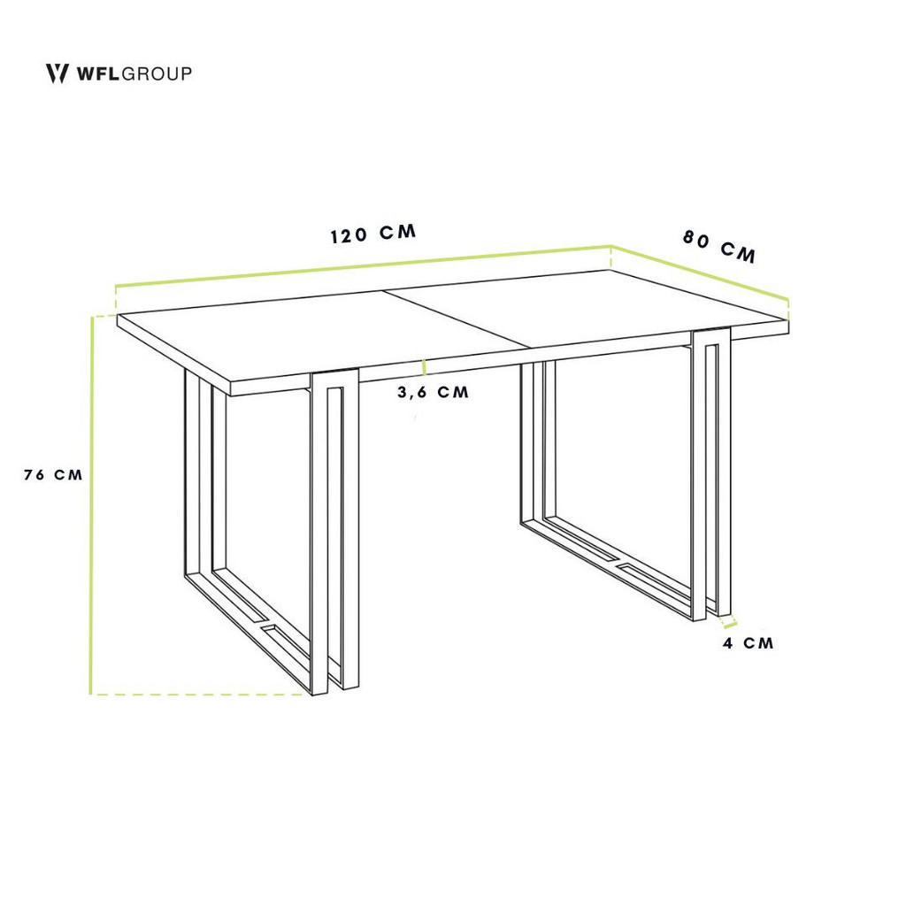 Thumbnail - WFL Group Esstisch, Eiche Wotan, Holzwerkstoff, Rechteckig,Rechteckig, 80x76x120 cm, Esszimmer, Tische, Esstische