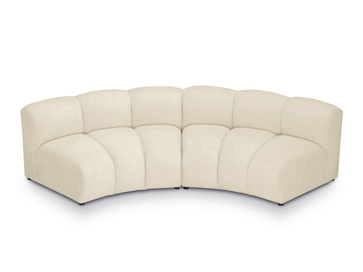 SOFAELEMENT Rechts Chenille Stoff Beige - Hellbraun/Schwarz, Holzwerkstoff/Kunststoff (179/70/113cm) - Makamii