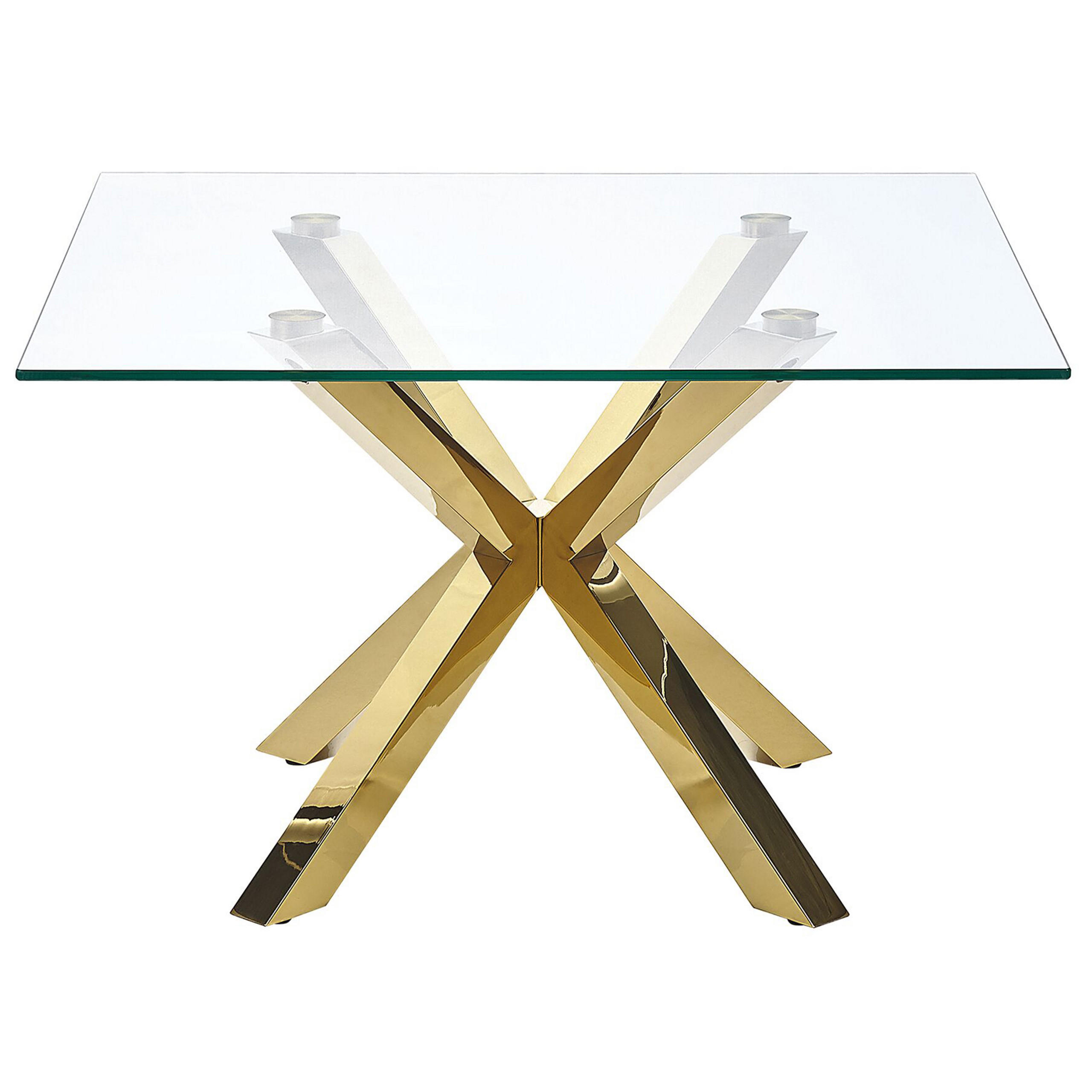 COUCHTISCH Glas Gold quadratisch 70/70 cm Starlight - Transparent/Goldfarben, Glas (70/70/44cm) - Beliani